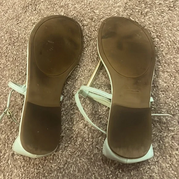 Forever 21 Light Sky Blue Turquoise Sandals with Gold-Color Accents - Picture 4 of 5